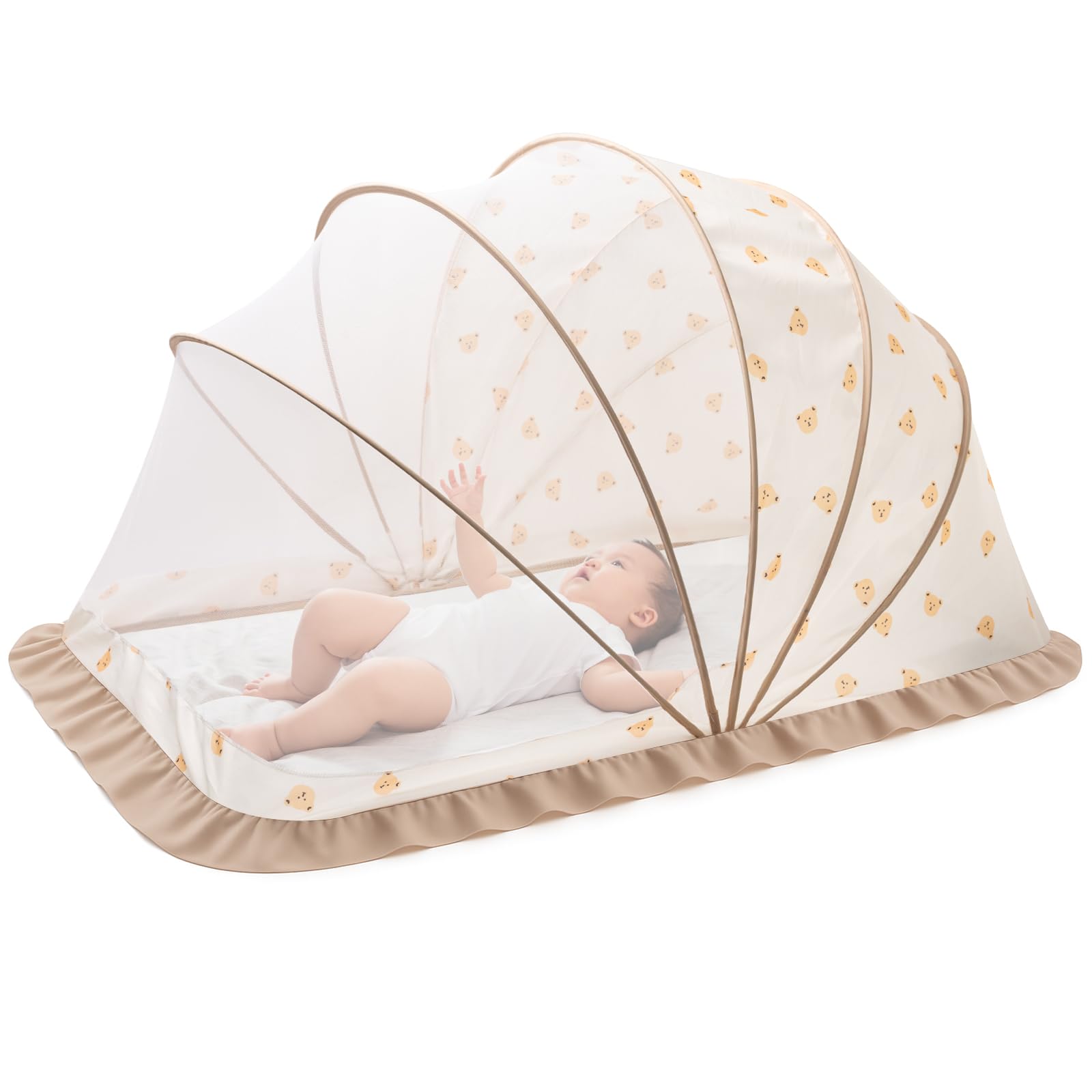 UN1QUE Foldable Baby Mosquito Net, Bottomless Net for Infants, Innovative Shell for Safe Sleep 120 x 65 x 60 cms, for Babies & Toddlers (0 to 4 Years)-image-31