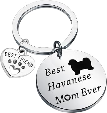 Lywjyb Birdgot Best Havanese Mom Ever Keychain Dog Lover Best Friend Havanese Gift Best Havanese KY