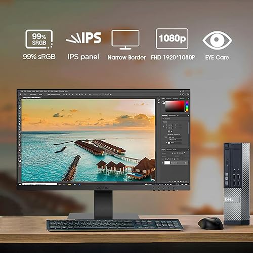 Miniatura 5 de Dell Computadoras de escritorio OptiPlex 7020 con nuevo paquete de monitor Koorui de 24 pulgadas, i7-4790 16GB Ram 1TB M.2 NVMe SSD+128GB SSD,