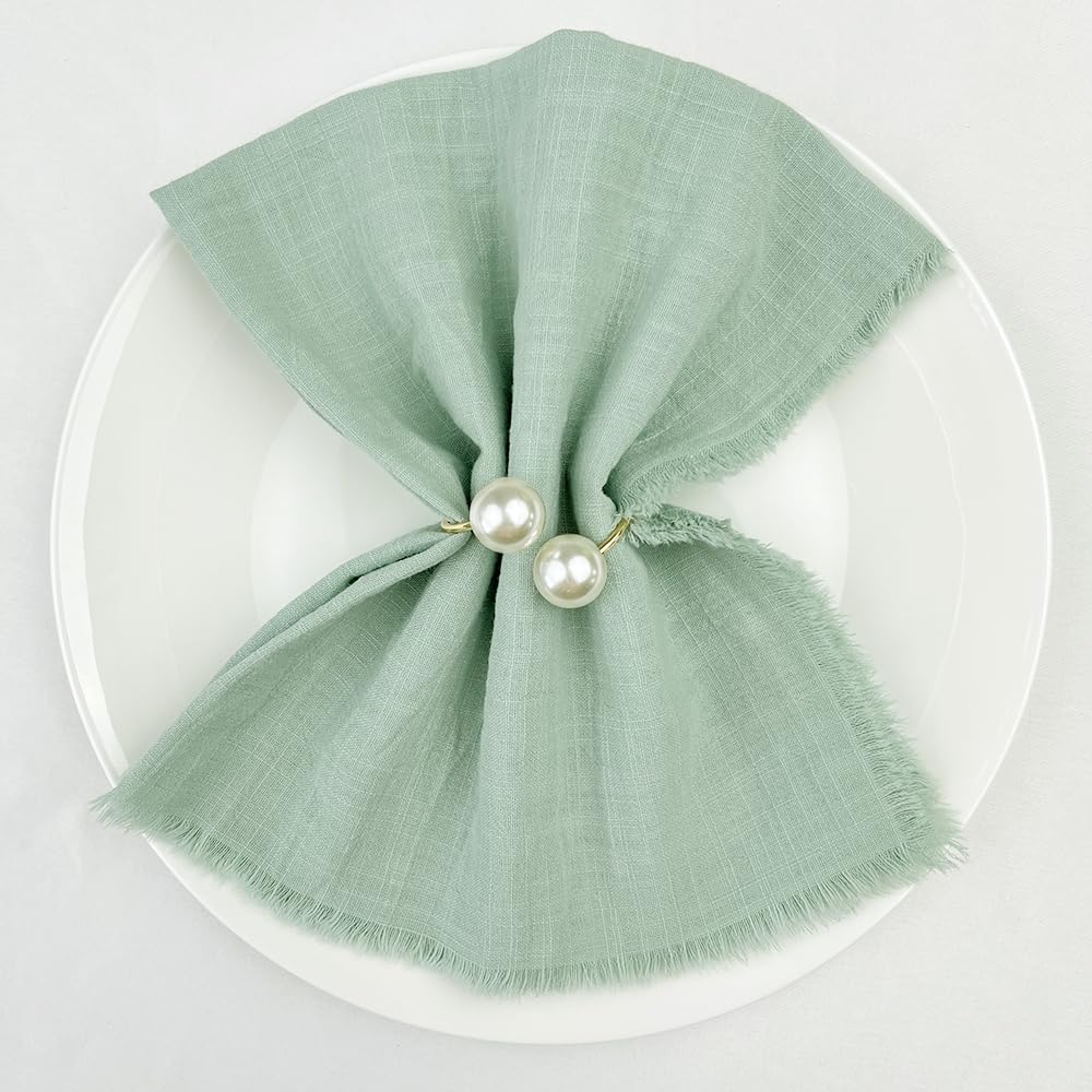 10/30/50 pièces Vert Sauge Usine Service Serviettes en Tissu Coton Tissu Serviette Gaze Serviettes de Table Ensemble décoration de Mariage