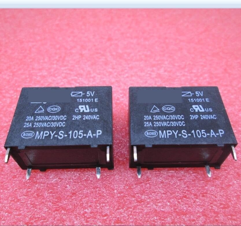 Relais MPY-S-105-AP 5V de 25A et 250VAC en lot de 10 pièces à 4 broches pour circuit imprimé