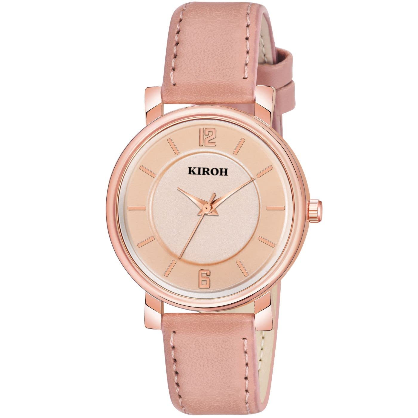KIARVI GALLERY Analogue Stylish Leather Strap Analog Watch for Womens and Girls Watch (Peach) (B0BRFKFHPR) Amazon Price History, Amazon Price Tracker