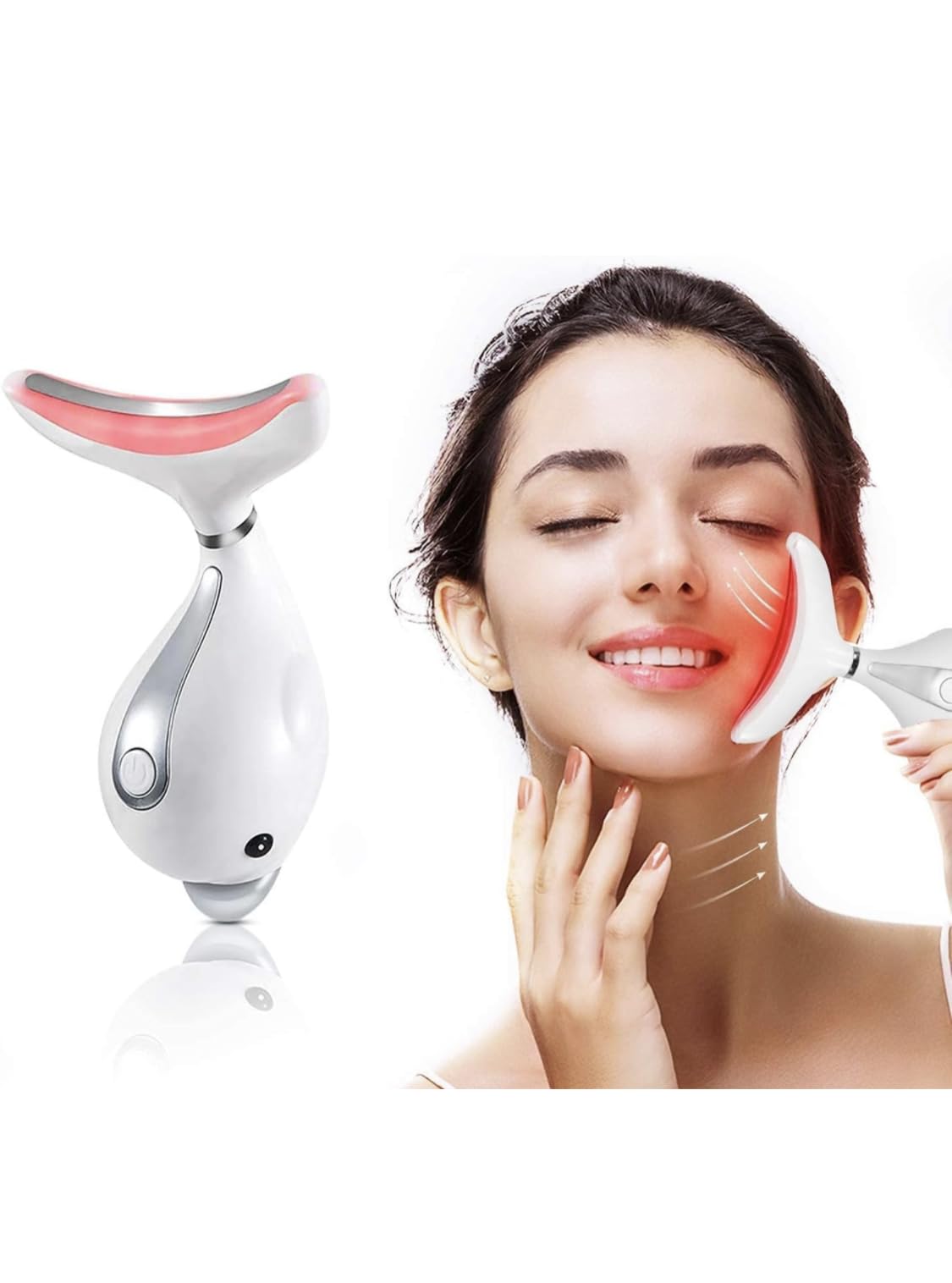 ZK Microcurrent Face Neck Beauty Device LED Photon Firming Rejuvenation Anti Wrinkle Thin Double Chin Skin Care Facial Massager