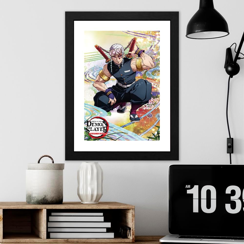 GB Eye ABYSTYLE Demon Slayer Tengen Framed Collector Print 12" x 16" Anime Manga Wall Art Prints for Bedroom Office Room Decor Gift