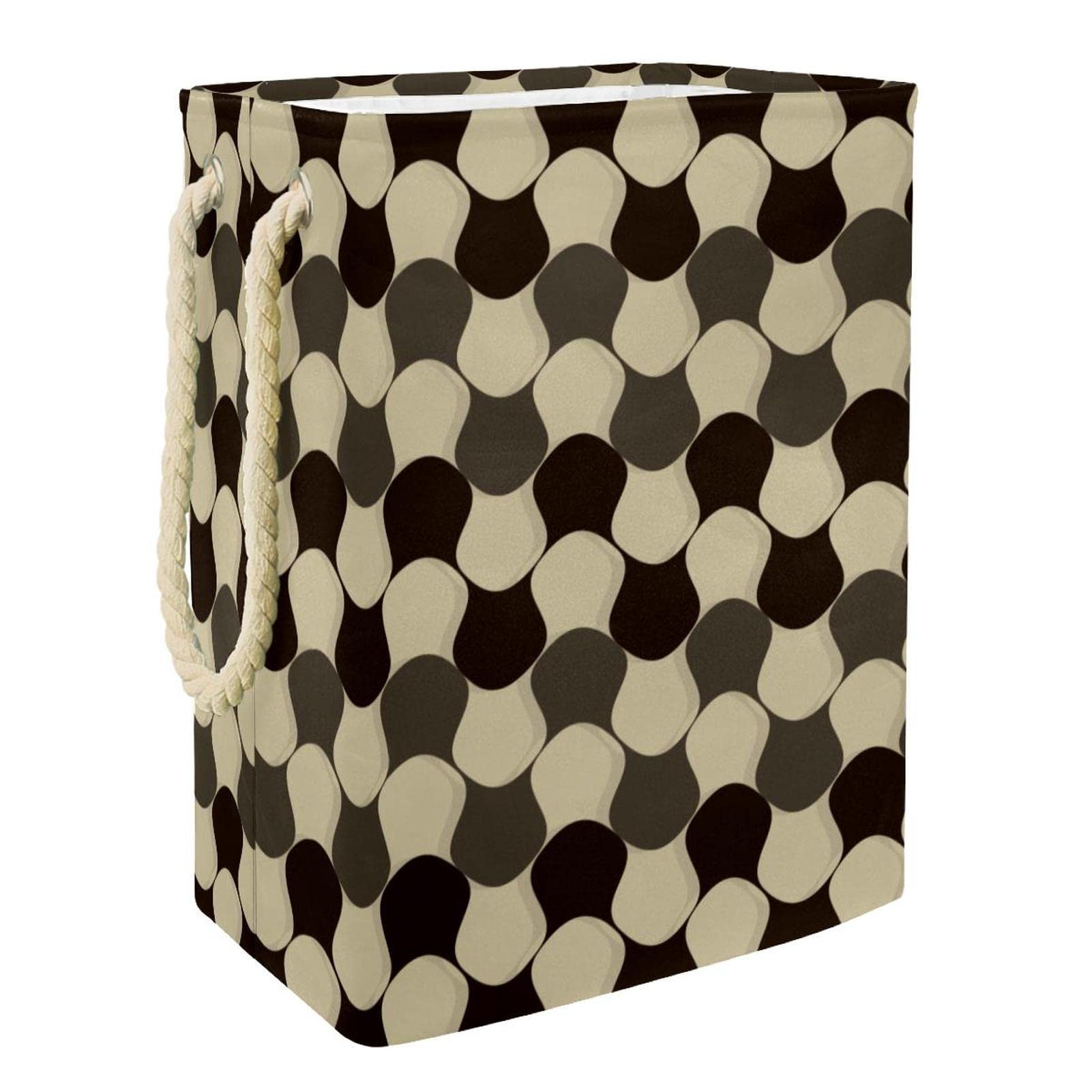Panier à linge imperméable damier déformé pour chambre et salle de bain