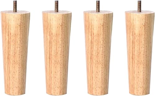 M8 - Patas rectas de madera maciza cónicas para muebles, patas de mesa de café, patas de sofá de madera dura, 2.0-27.6 in, patas de repuesto para