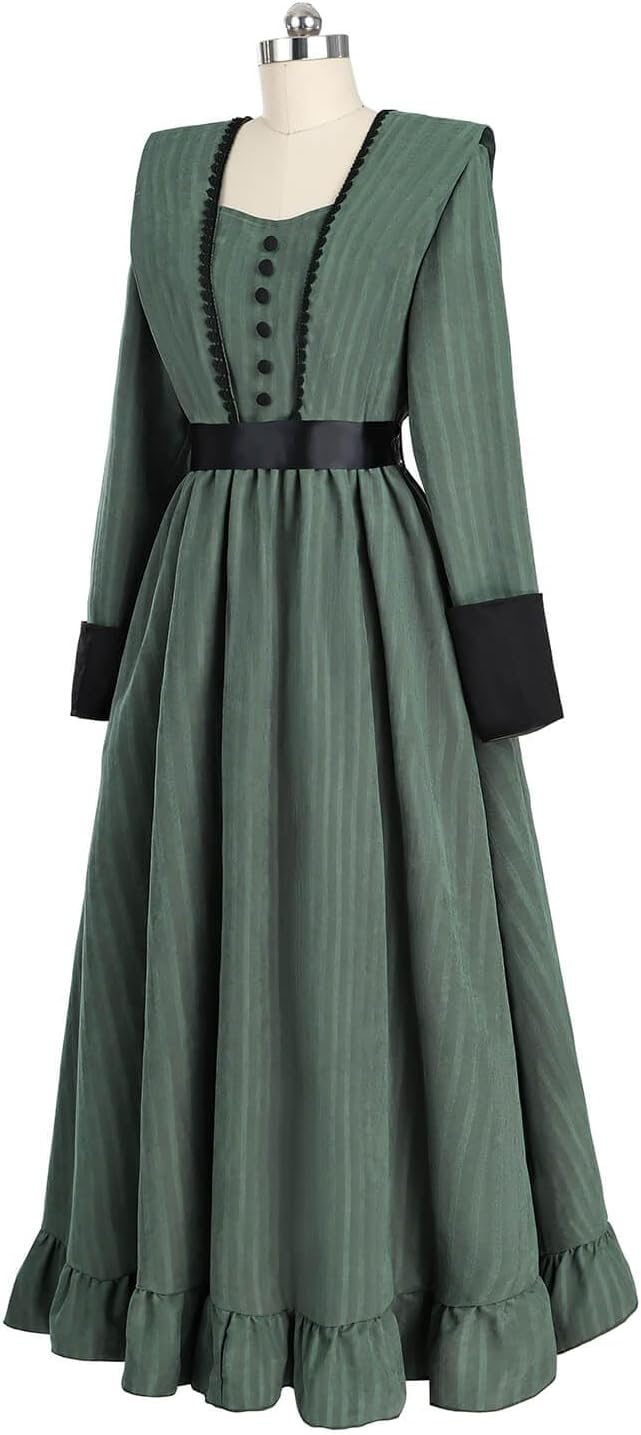 Nuoqi Victorian Dress for Women Long Sleeve Renaissance Dress Historical Medieval Costume - Image 7