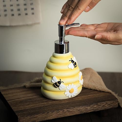 Miniatura 3 de WAIT FLY Dispensador de jabón de resina con bomba de acero inoxidable, botella de jabón de loción recargable, dispensador de jabón para platos,