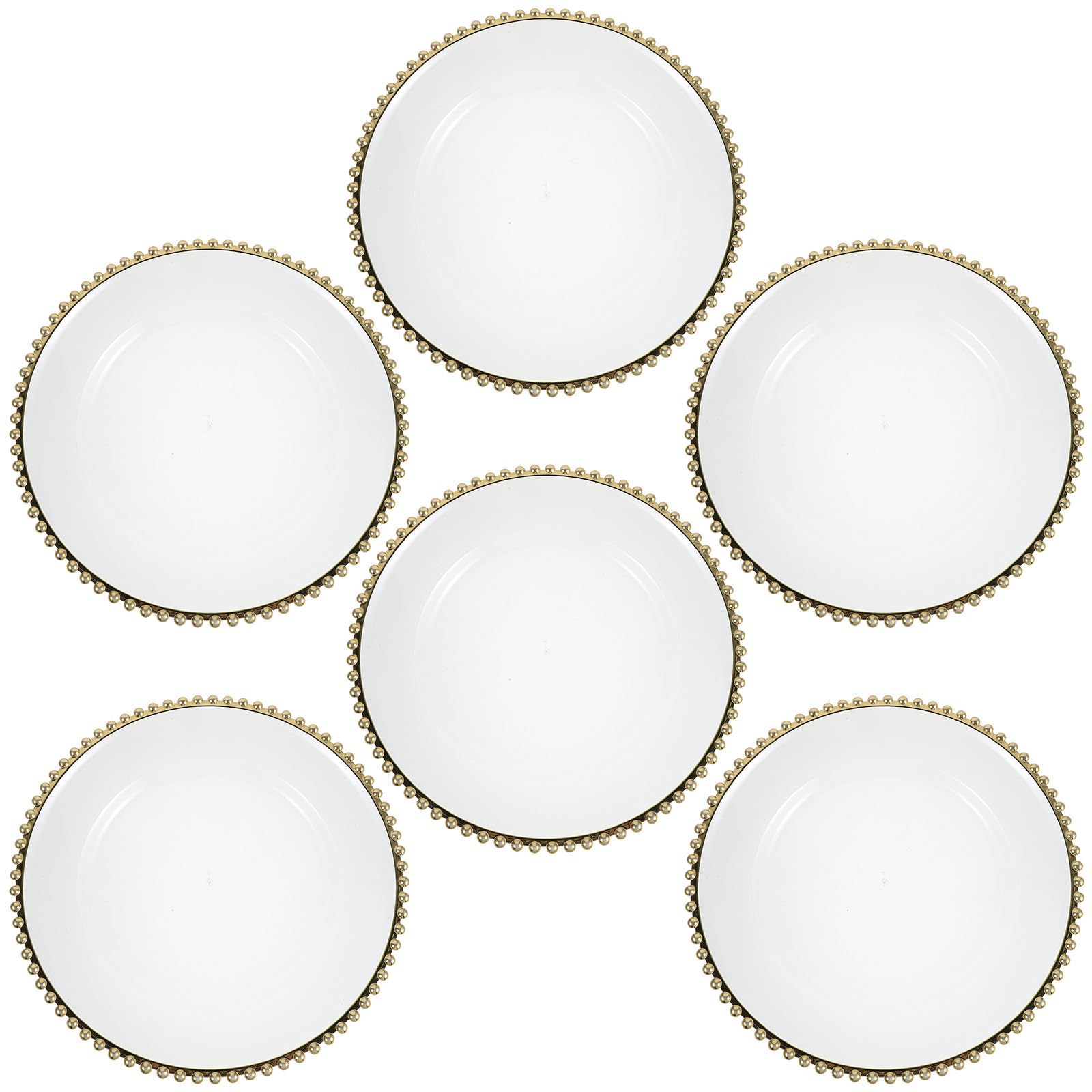 Assiettes rondes en plastique transparent PS PET réutilisables lot de 6 pièces de 25cm