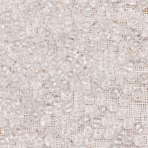 Tibaoffy Size 6/0 Crafts Glass Seed Beads 4mm Black Beads for Jewelry Making (Total About 100g About 1200pcs)