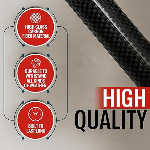 Miniatura 2 de ICBEAMER Antena de fibra de carbono de calibre 50 de repuesto color negro mate, ajuste universal, para camionetas, vans, automóviles, fabricada con