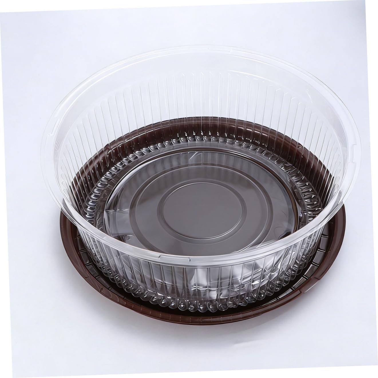 TOYANDONA 25pcs 8-inch round Plastic Cake Boxes with Lids Portable Food Storage Containers for Cupcakes and Desserts Suitable for Bakery and Party Use
