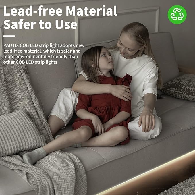 Miniatura 3 de PAUTIX COB - Tira de luz LED de 18 pies18.0 ft, 4000 K, blanco natural, 528 LEDsm 24 V, cinta LED flexible súper brillante con certificación UL para