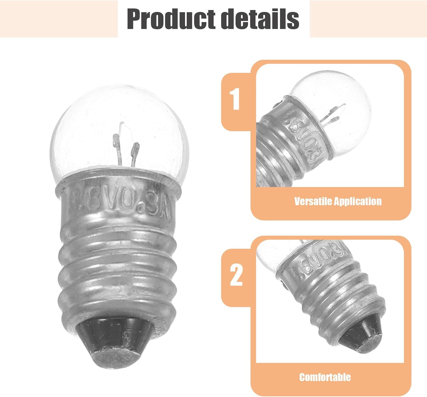 100pcs Flashlight Bulb Replacement, Mini Incandescent Light Bulbs with Screw Base, Tiny Lamp for School Science Kits and Physical Experiments