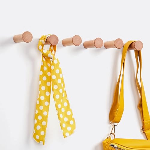 Vista 4 de HomeDo Perchero de madera para colgar en la pared, perchero de entrada, organizador individual para colgar en la pared, colgador de pared