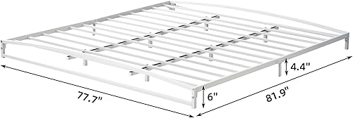 Miniatura 9 de IDEALHOUSE Marco de cama matrimonial de perfil bajo, base de cama de metal negro de 6 pulgadas, base de colchón, no necesita somier