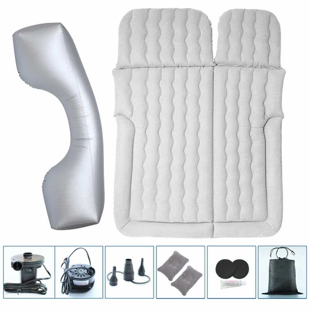 Materasso per Auto, 170 x 120 cm, Materasso SUV per Auto, Materasso Gonfiabile per Viaggi, Campeggio, Attività Outdoor, con 2 Cuscini e Pompa, Grigio