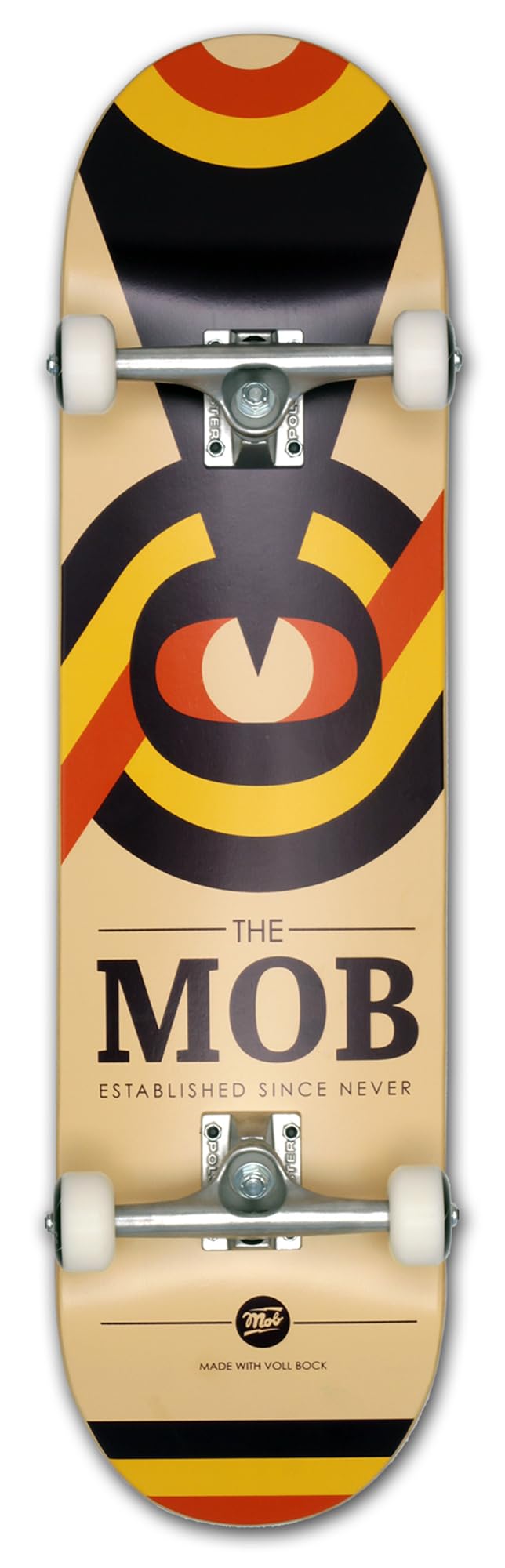 Mob Skateboard Eyechart 8.25 Complete - Komplettboard 32 x 8.25 Zoll - Holzboard aus 7 Schichten Ahornholz - fertig montiert - Anfänger und Profi Skateboard für Jugendliche, Erwachsene - Auge