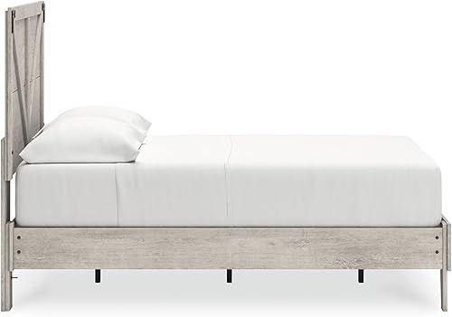 Miniatura 65 de Signature Design by Ashley - Base de cama con plataforma de granja casual Shawburn, tamaño matrimonial, cal desgastada Encalar,Gris (rustic