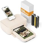 Photo Printer 4×6”, Wi-Fi Full-Color Instant Phone Phtoto Printer for iPhone, Android, Smartphone, Thermal Dye-Sublimation Impresora De Fotos for Home Use, + 108 Sheets Photo Paper & 2 Cartridge