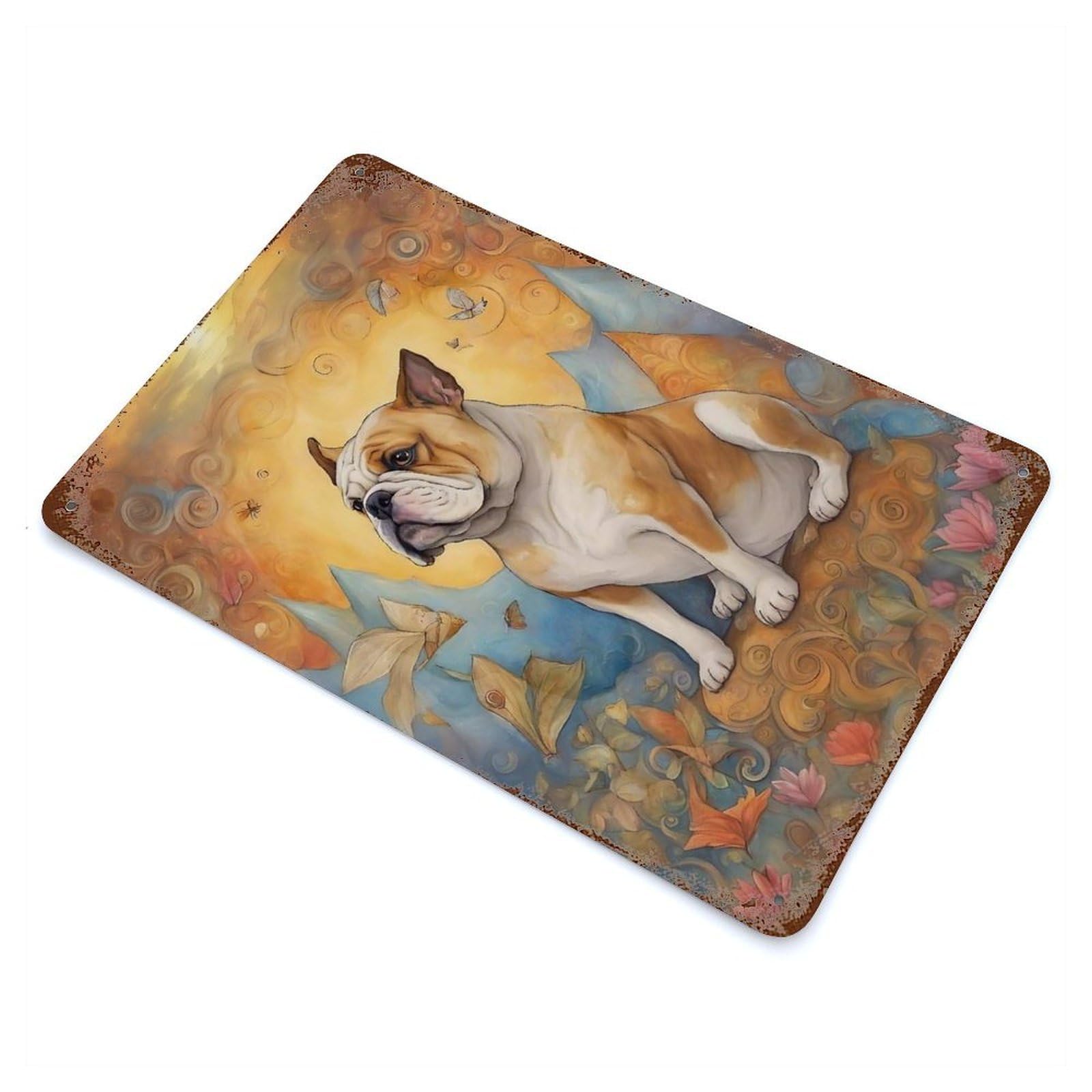 Dog0002 Rusty Metal Tin Sign 11.8"x7.9", Farmhouse Wall Decor for Farmhouse, Kitchen And Entryway Decor