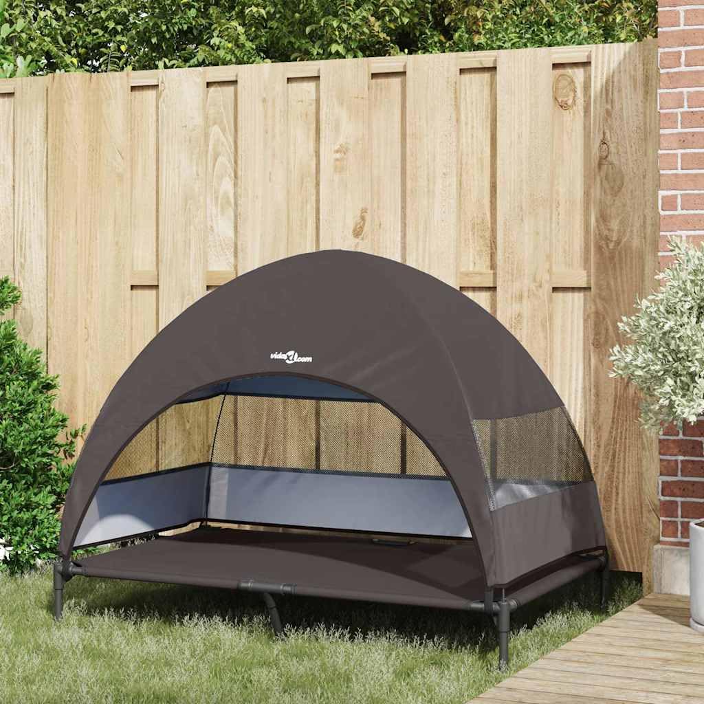 Cuccia rialzata per cani, in tessuto e acciaio, 127 x 81 x 108 cm, con design pieghevole, supporto stabile, traspirante, per giardino, terrazza, viaggi, comfort e tranquillità