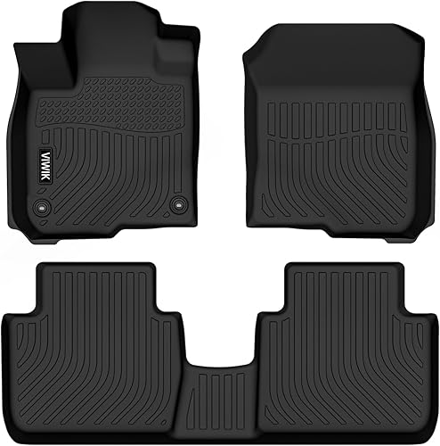 VIWIK Alfombrillas para automóvil HR-V 2023, protección para todo tipo de clima, el juego completo incluye 1 y 2 fila, forro negro para automóvil