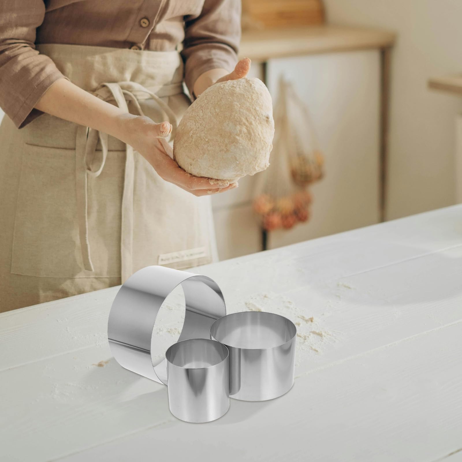 Gadpiparty Molde Redondo para Decorar Pasteles de Acero Inoxidable 3 Piezas Altura de 10cm, Anillos para Hornear Ideales para Fiestas y Repostería Casera