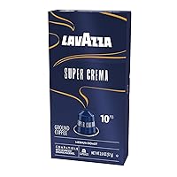 Vista 9 de Lavazza Super Crema Aluminum Capsules Compatible with Nespresso* Original Machines, Medium Roast, Arabica and Robusta Blend (10 Capsules)