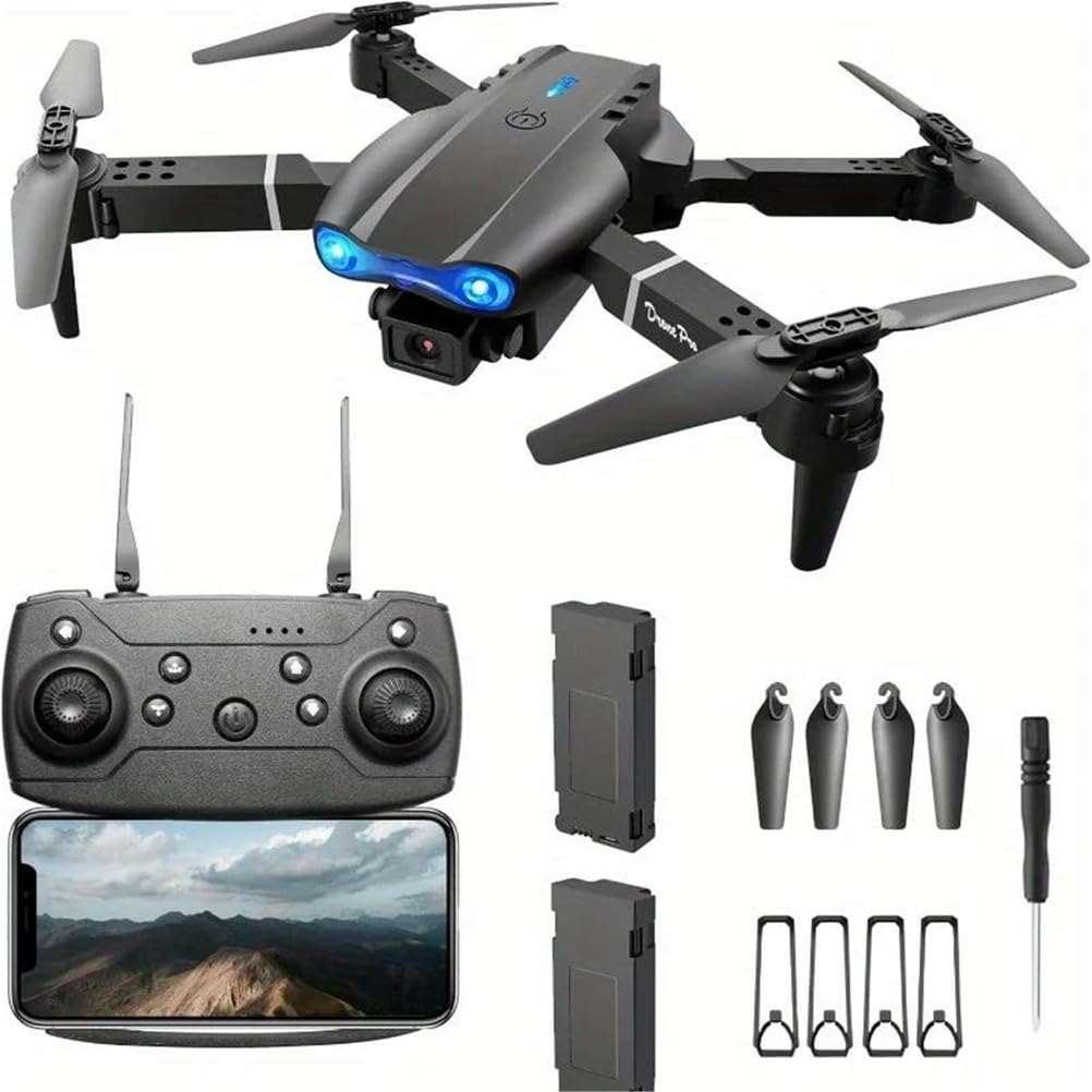 Dron e99pro z podwójną kamerą hd 1080p i funkcją utrzymywania wysokości, przyjazny dla początkujących — długi czas pracy baterii, ładowanie przez usb, idealny prezent na zewnątrz