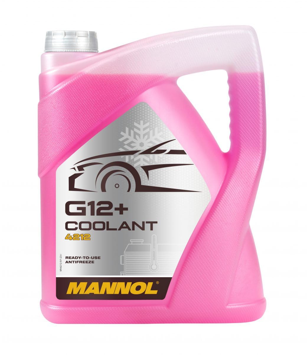MANNOL 5 Litres Coolant G12+ Antifreeze 4212 SAE J1034 Carboxylated Ready For Use Solution