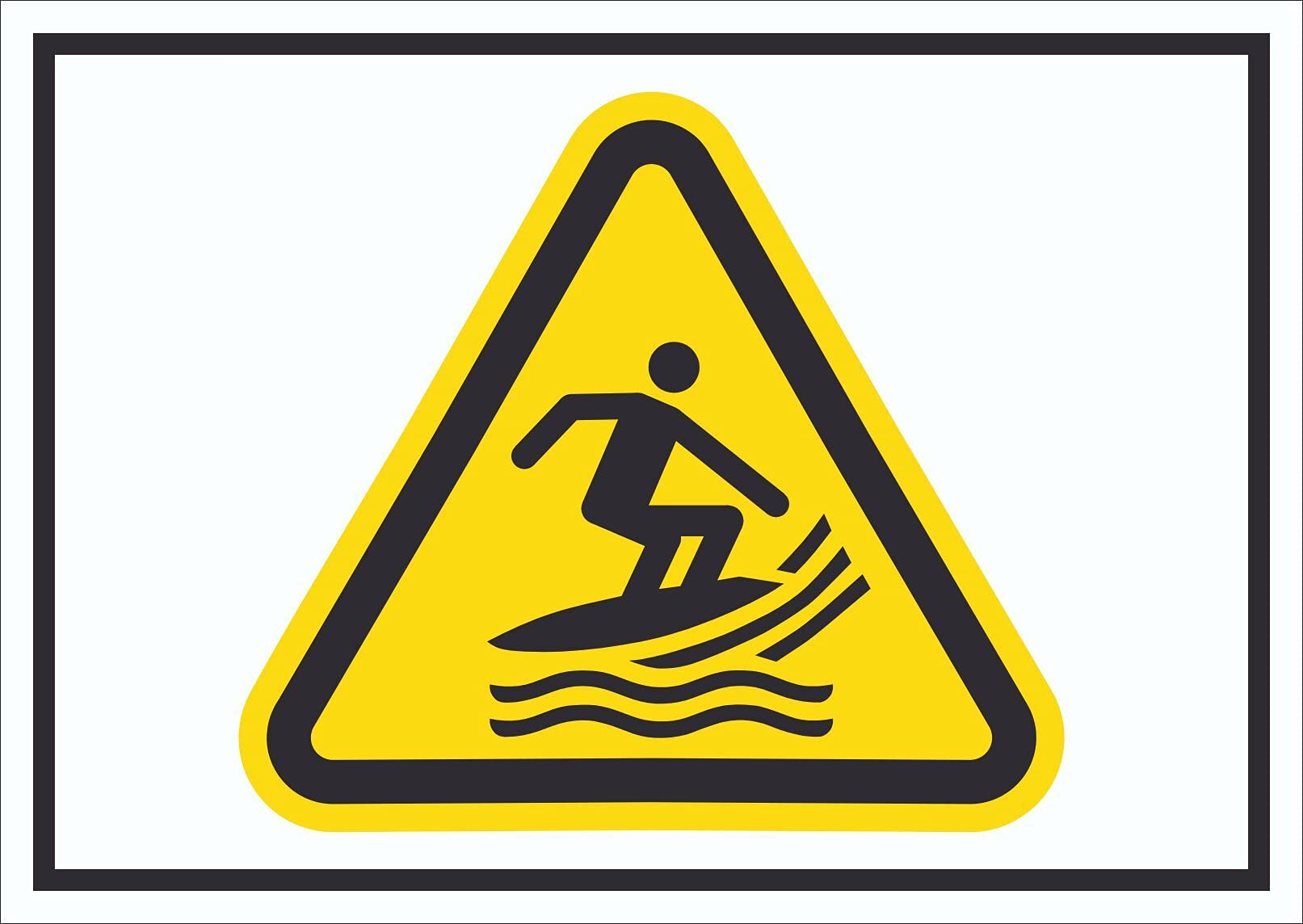 Schild Warnung Surfsportgebiet Symbol A1 Rückseite selbstklebend