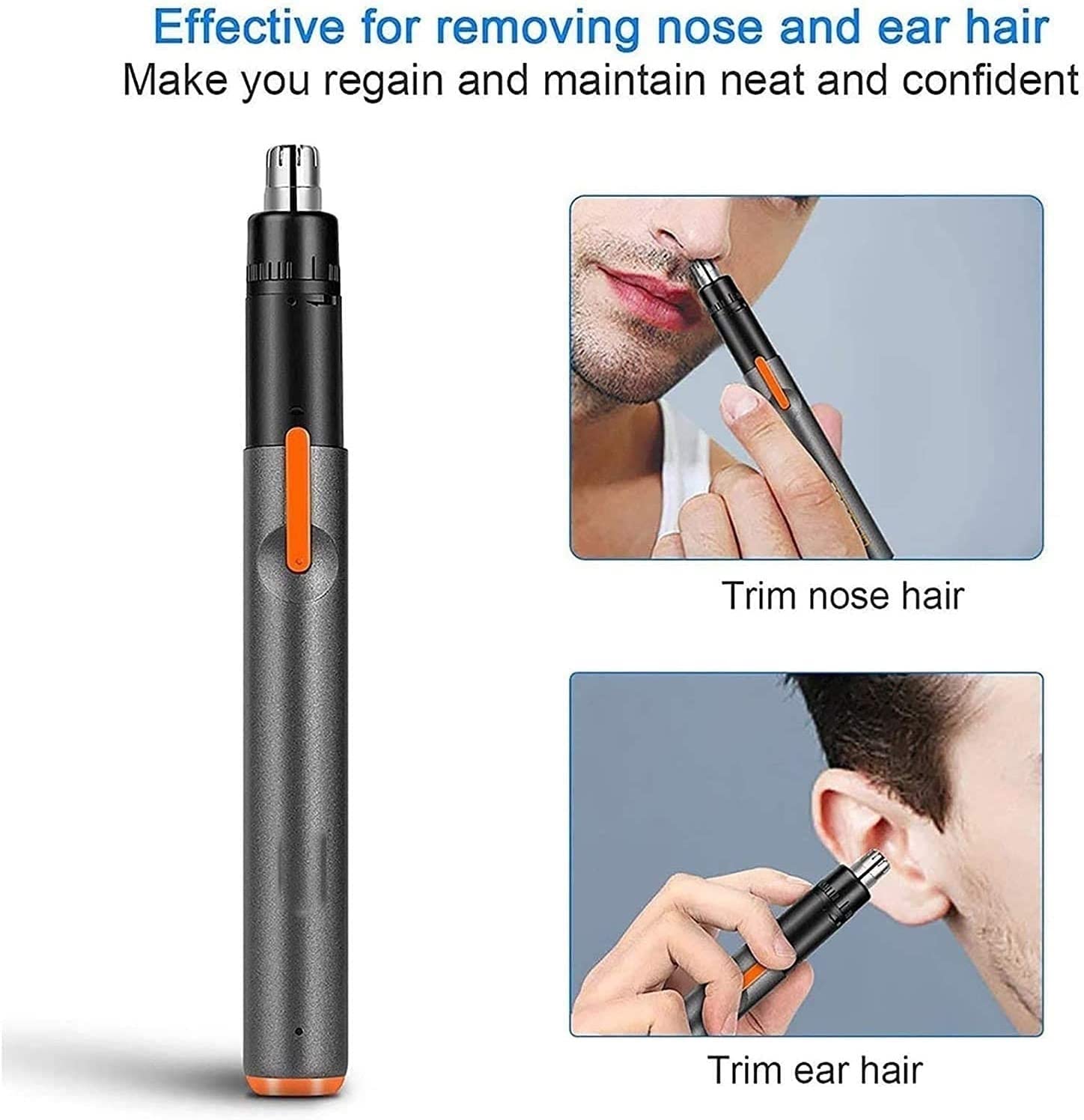 Rasatore per peli del Naso, Trimmer for Sopracciglia Professionale Ricaricabile Tramite USB Multifunzione, Sistema di Pulizia Intelligente for la rimozione dei peli del Viso indolore