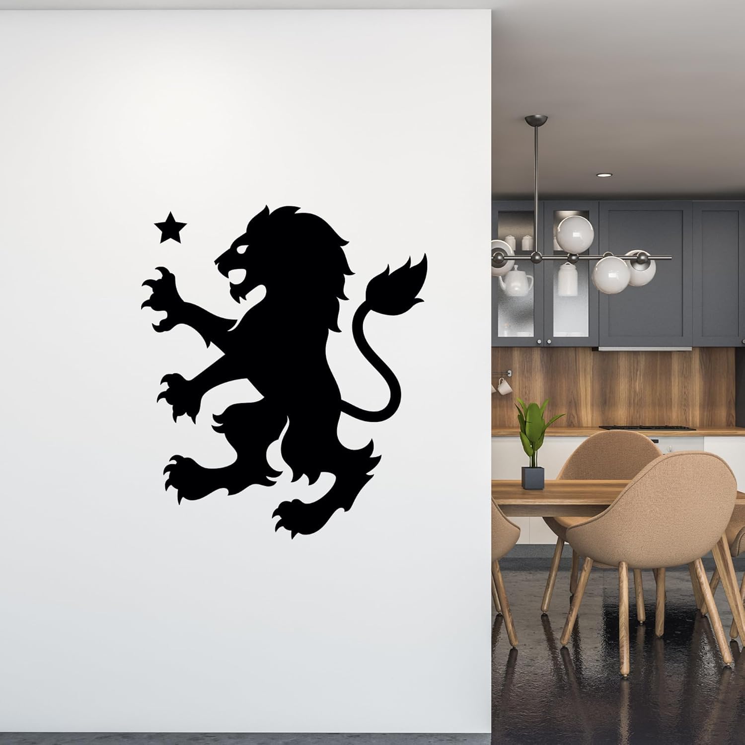 Themed Blue Aston Villa Football Club Lion And Star Wall Sticker (90Cm Width X 80Cm Height)