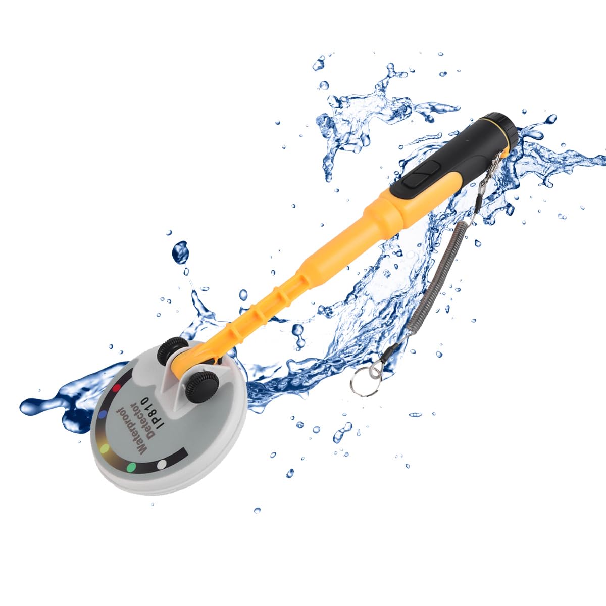 Detector de Metales Subacuático de Mano, Luz de Sonido y Modo de Alarma de Vibración, a Prueba de Agua para 30-60 Metros Bajo el Agua