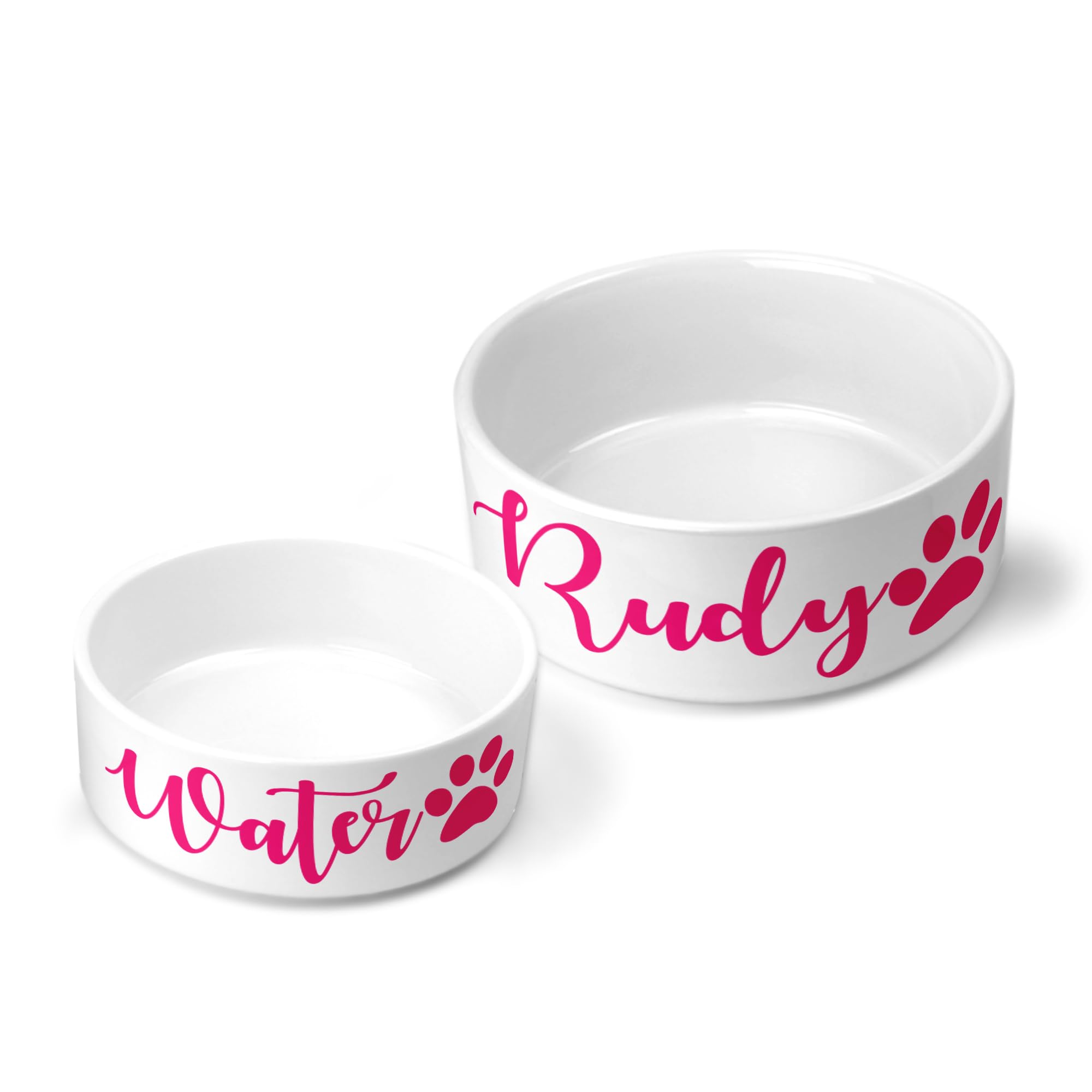 Personalised Pet Bowls Dog Bowl Cat Bowl Rabbit Animal Food Water Treat Mrs Hinch (Small Bowl (500ml), Pink)