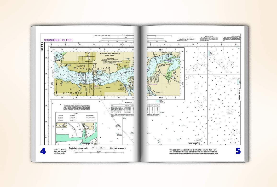 Paradise Cay Publications NOAA BookletChart 11415: Tampa Bay Entrance; Manatee River Extension