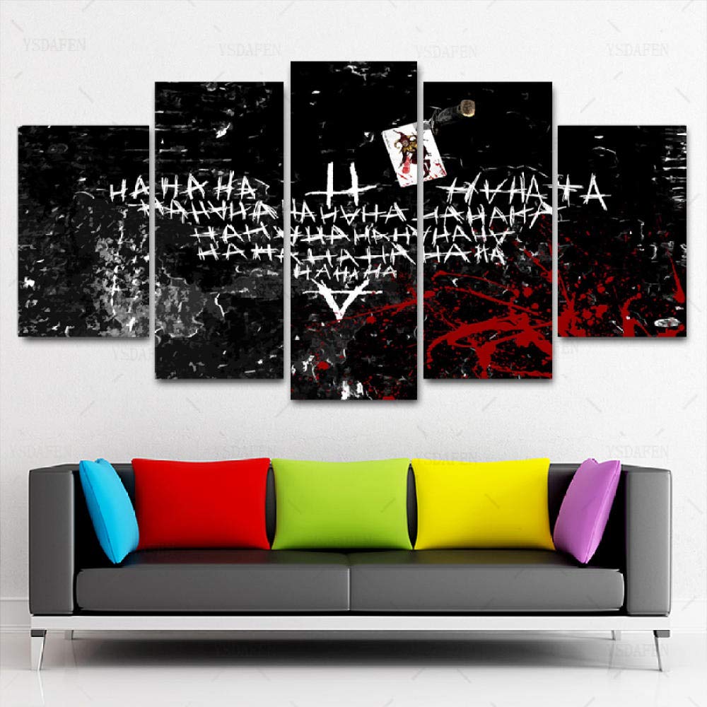 BAOJIAN5 Canvas Painting HD 5 panel Canvas Art JK joker haha smile 1 Painting Poster Picture Painting on Canvas