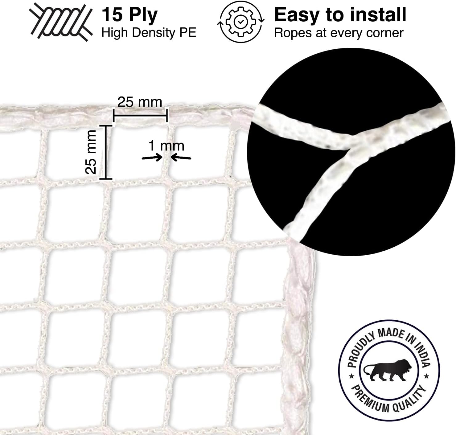 Nets for Balconies/Anti Bird Control Net, UV Stabilized HDPE Heavy Duty