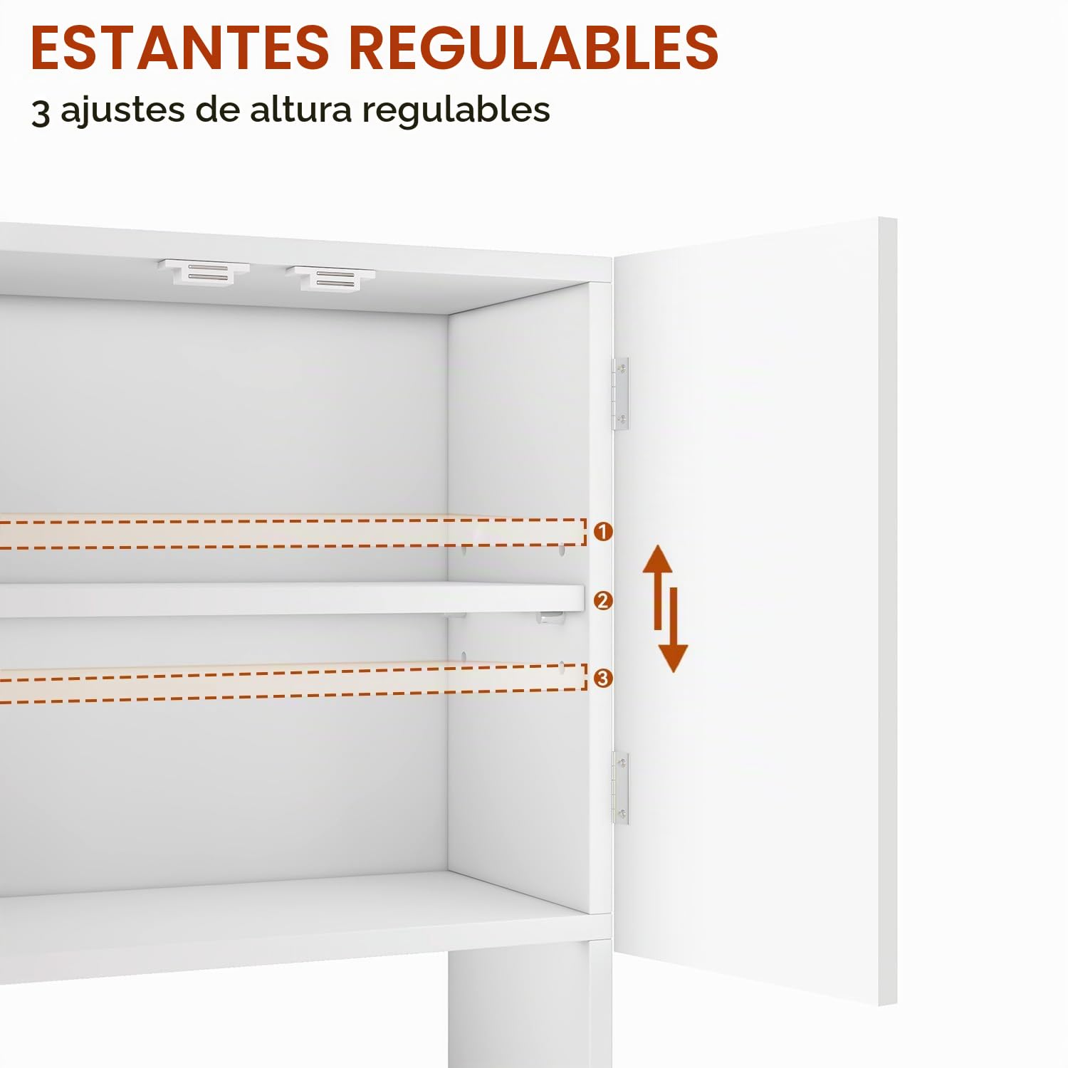 IBUYKE Armario colgante para baño, armario colgante con puertas y estante ajustable, armario de pared sobre el inodoro Armario de cocina para lavadero, salón y cocina WBS003W