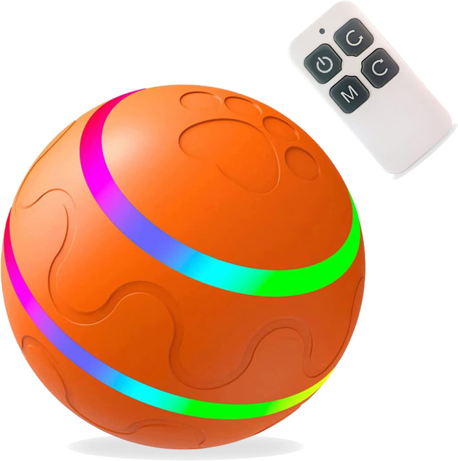 Smart Interactive Dog Toy Ball for Boredom Teeth Cleaning Chew Pet Toy LED Light Changeable DC