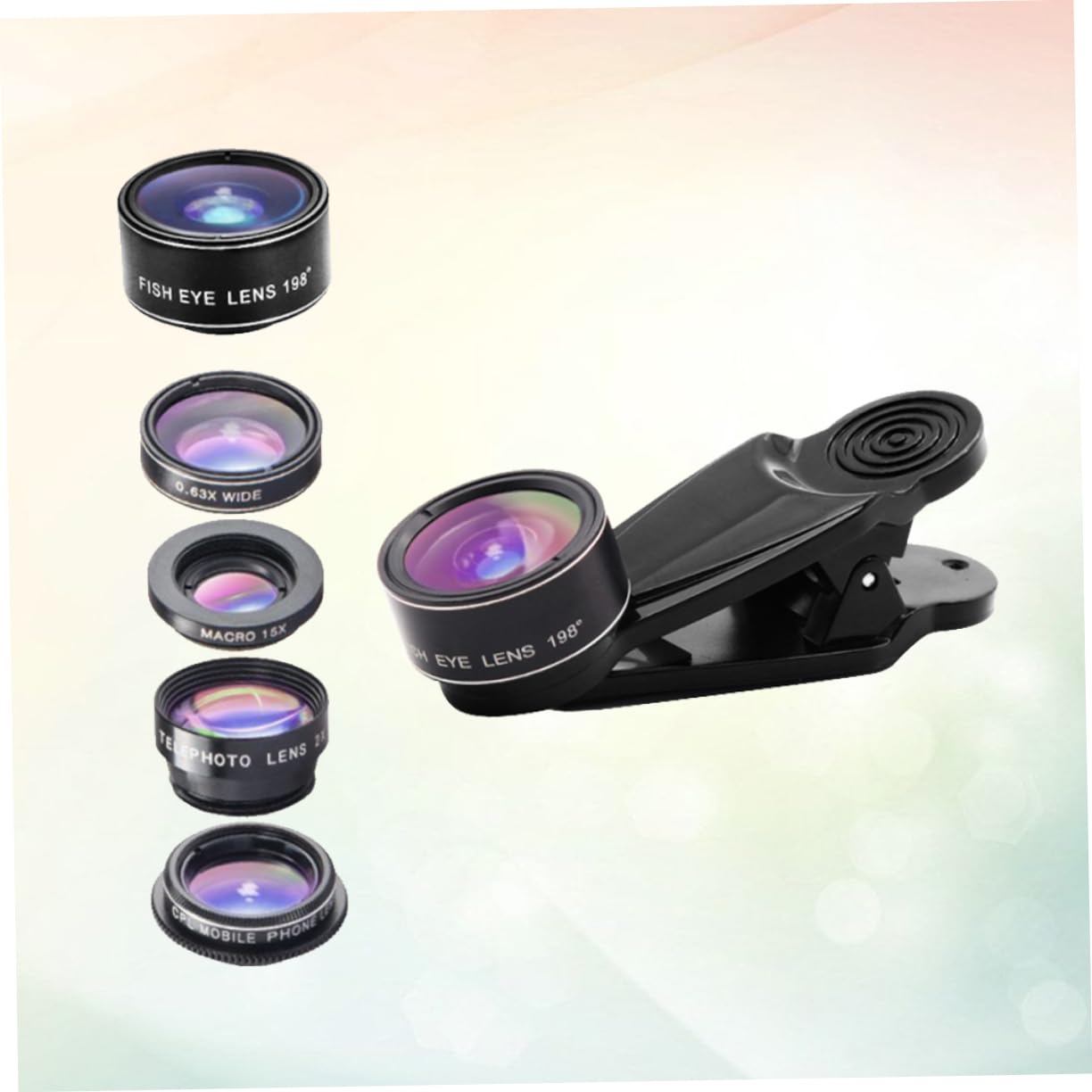 3piezas Kit De Lentes Móviles para Fotografía Incluye Lentes Ojo De Gran Angular Macro y Teleobjetivo Compatible La Mayoría De Smartphones Fácil Instalación y Uso