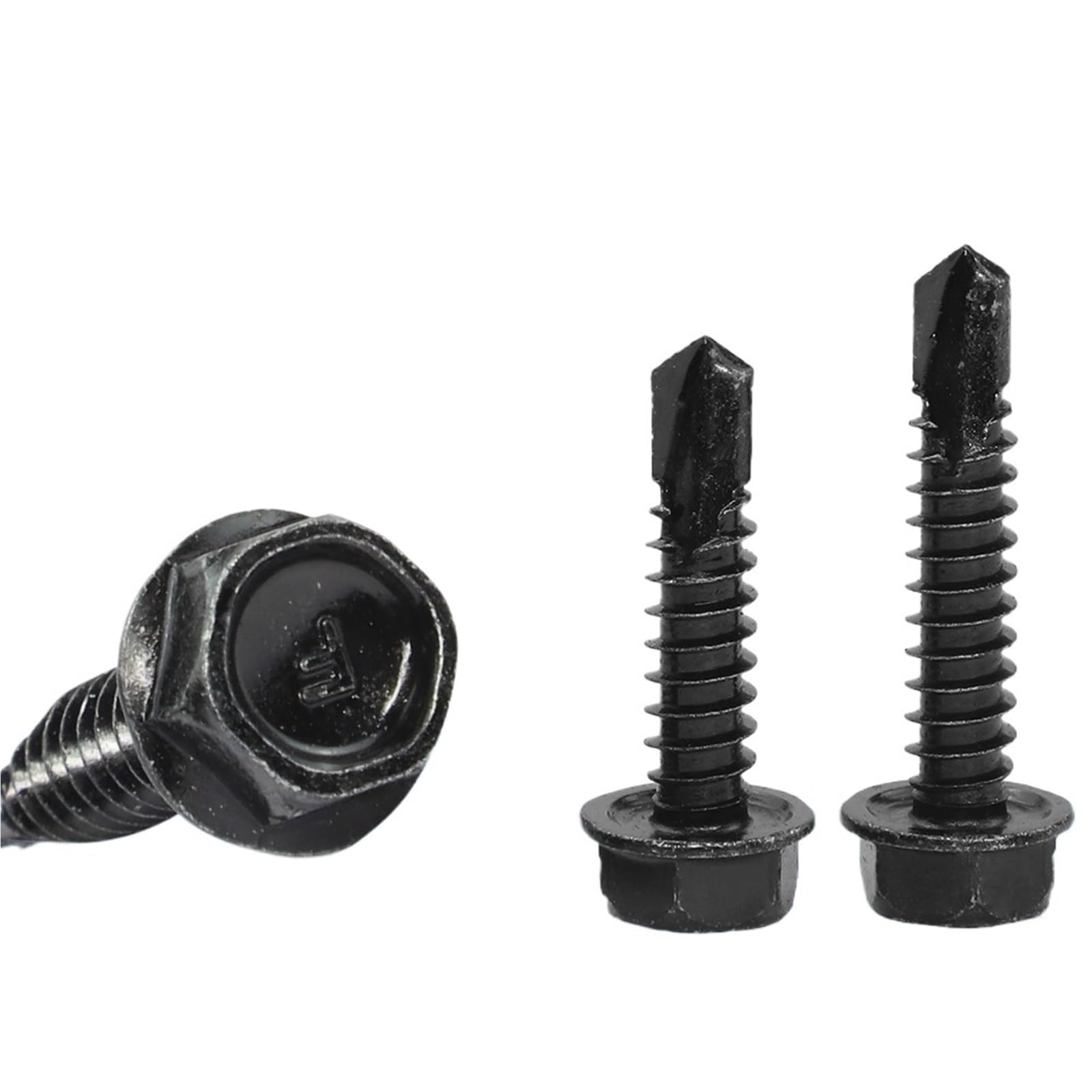 MUHUO Flanged hexagon bolt, 5-20pcs Hex Washer Head Self Drilling Screw M4.2 .8 M5.5 M6.3 Steel External Hexagon Self-drilling Screws(32mm,M4.2 20pcs)