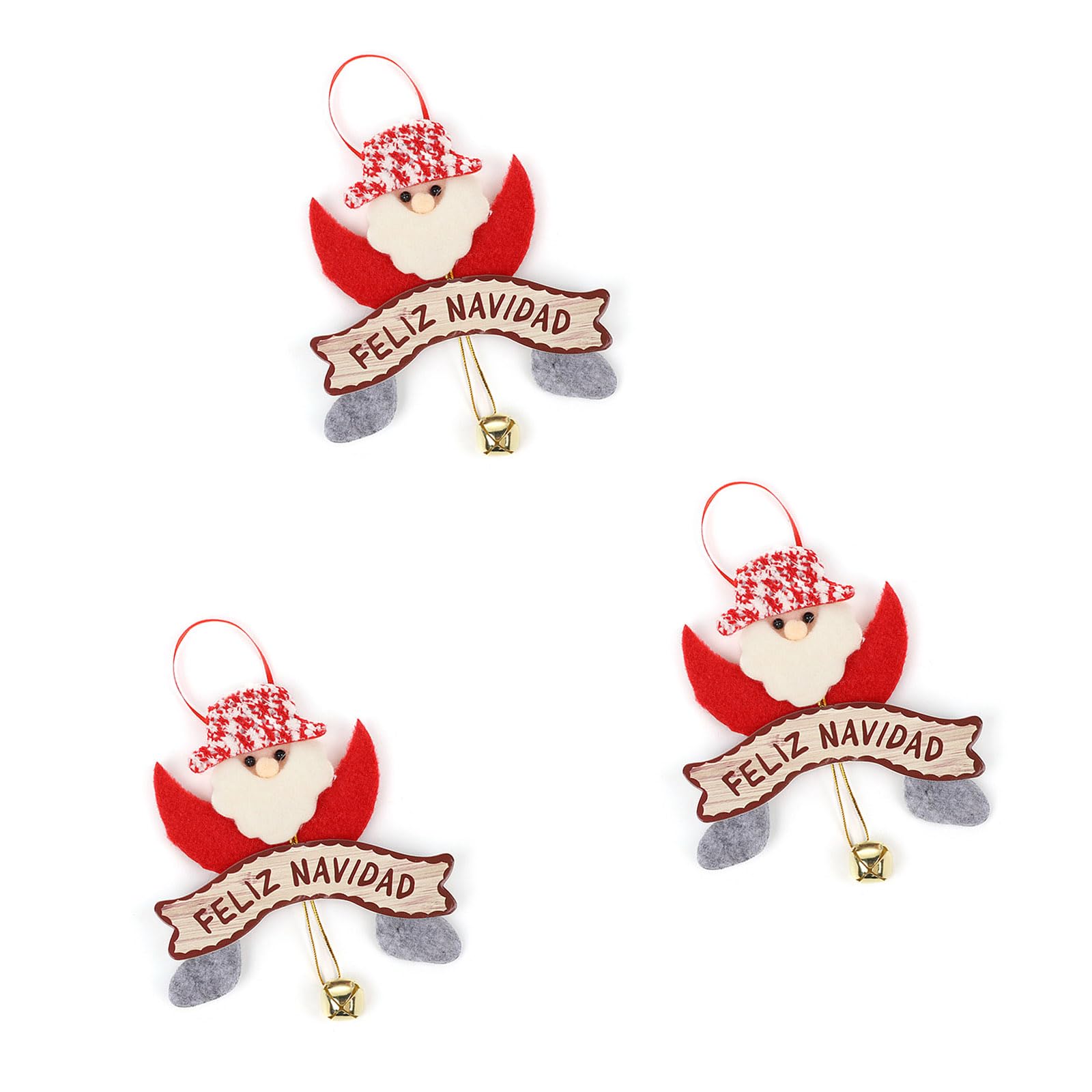 Kalttoy C 3 Pcs Hristmas Bells Santa Pendant Hanging Ornament Hristmas Tree Decoration Holiday Party Decoration Tree