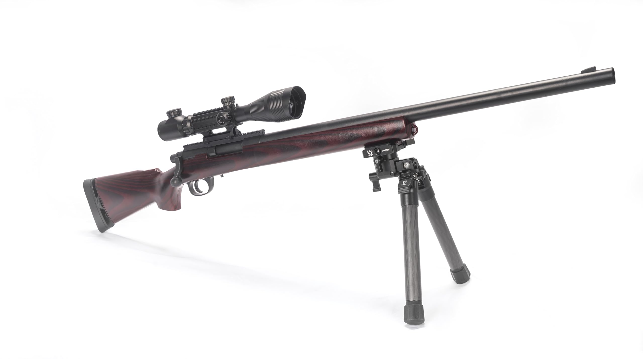 SBP-DP SteadyShot Kohlefaser Zweibein, Picatinny & Arca-Swiss-Doppelklemmung, 360° Schwenk & ±45° Neigungseinstellung, 3 teilige Beine Jagd Zweibein