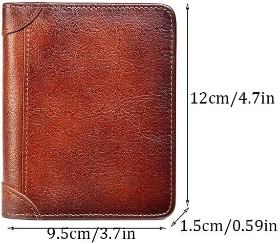 Top Layer of Cowhide Business Casual Money Clip Men's Short Wallet(Gray blue) image 4