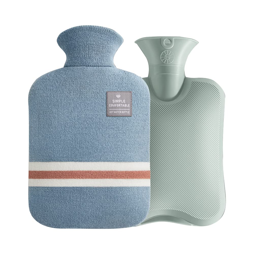 JOJJJOJ Hot Water Bottle Rubber with Knitted Cover 2 Liter Hot Water Bag Bed Warmer