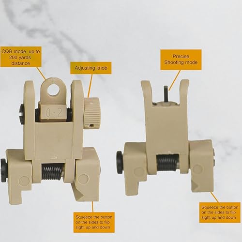 Vista 12 de Gotical Flip abierto delante y trasero polifenileno (PPS) mira fijada para el carril Picatinny, material de polifenileno (PPS) Importación de Japón