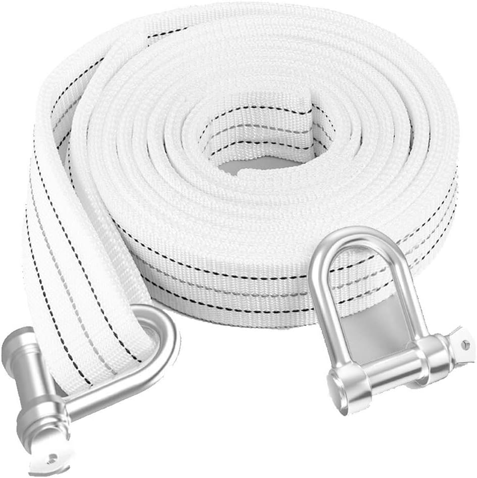 Tow Strap with Hooks 7T 8T 9T 10T Heavy Duty Towing Hitch Auto Truck Tie Down Strap for Car Emergency Recovery Tow Rope(9t,3m)