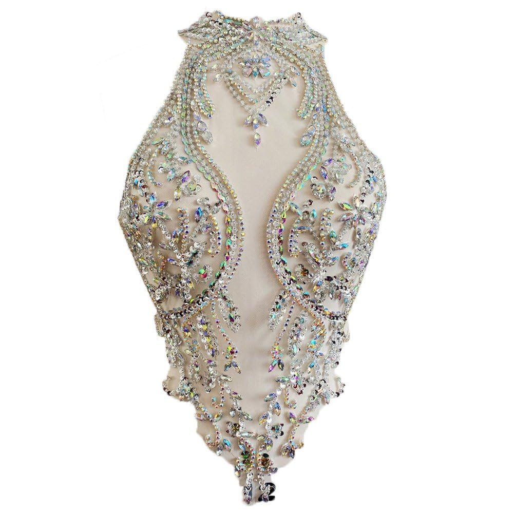 Dentelle applique à main perlé patch pour vêtement et accessoires de mariage